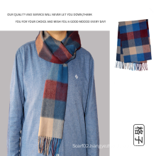 Lambswool Square Check Pattern Warm Scarf for Man